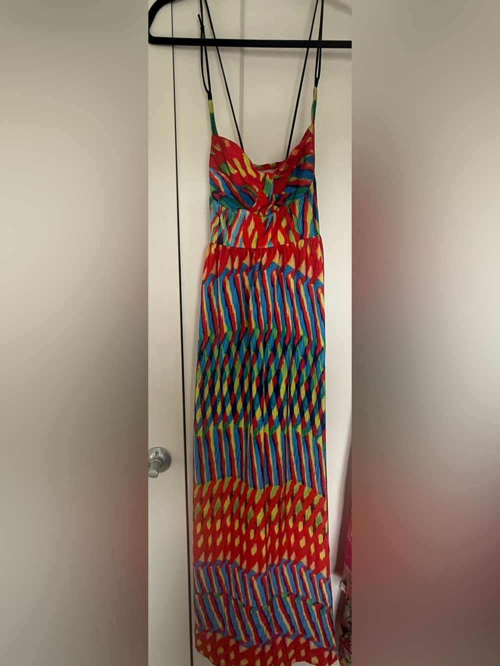 Colorful Multi-Stripe Spaghetti Strap Maxi Dress
